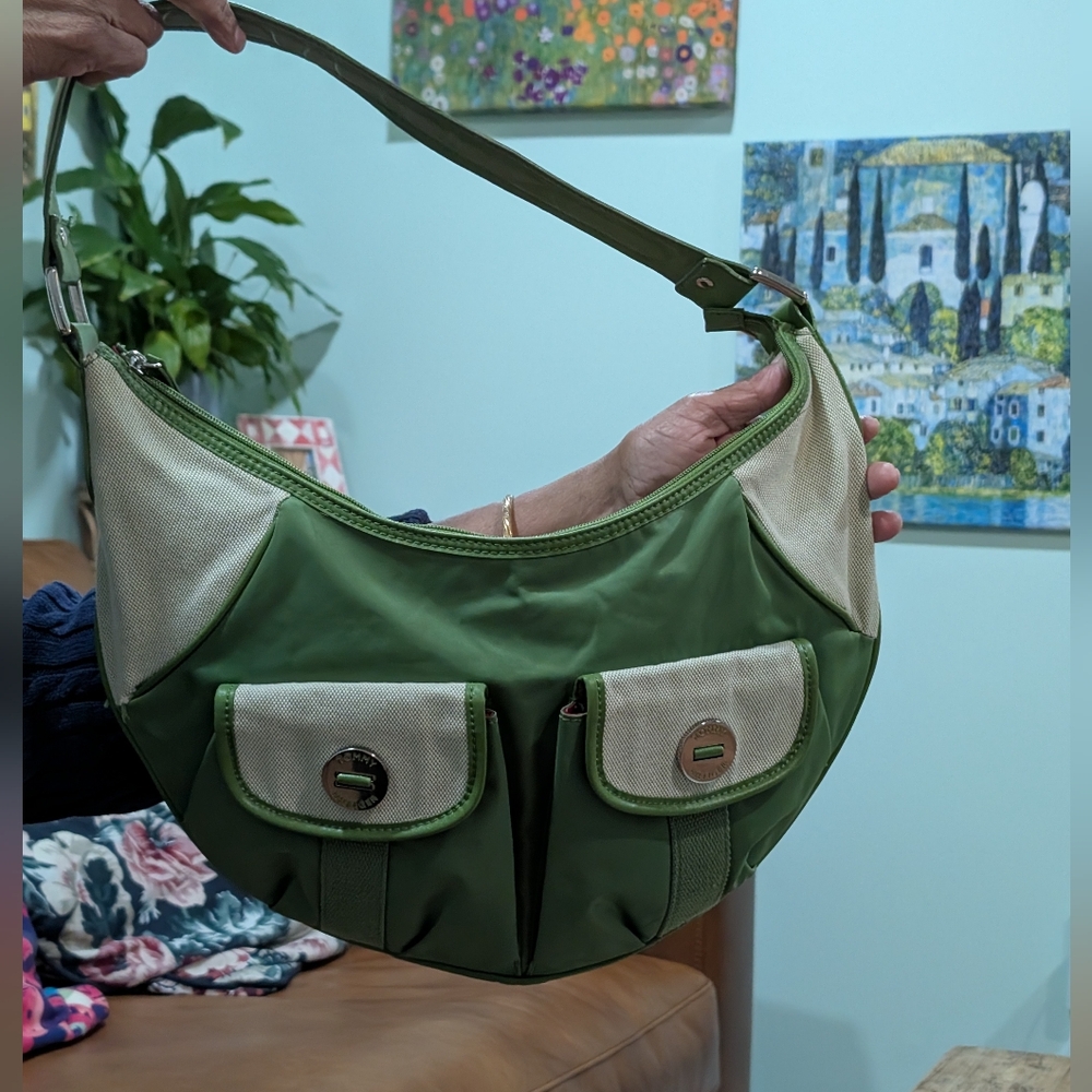 Tommy Hilfiger Green Nylon Hobo Shoulder Bag